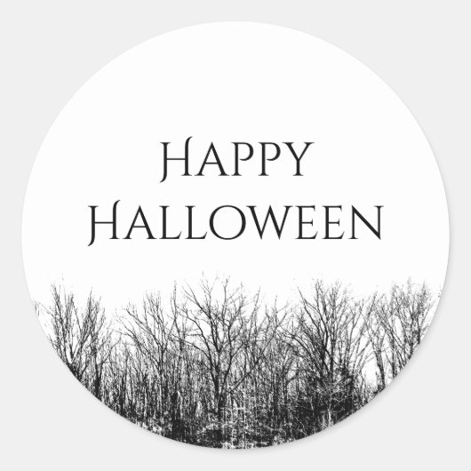 Sticker Rond Halloween noir blanc gothique (Devant)