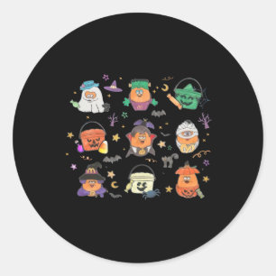 Sticker Rond Halloween Nuggets Vintage Effraction Poulet Nugget