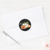 Sticker Rond Halloween Orange Citrouille Gold Floral (Enveloppe)