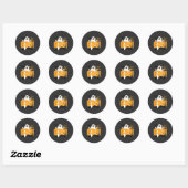 Sticker Rond Halloween orange de l'équipage Boo (Feuille)