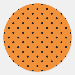 Sticker Rond Halloween orange et noir pois mignonne faveurs