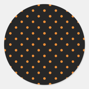 Sticker Rond Halloween orange noir pois mignonnes faveurs