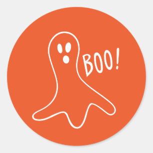 Sticker Rond Halloween Orange Scandale Ghost 4Jimmy