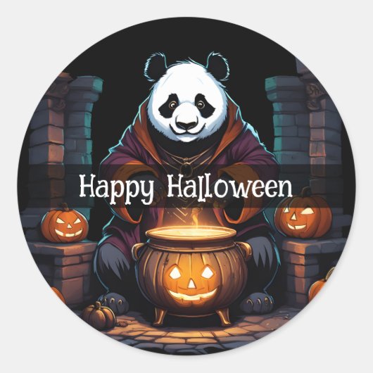 Sticker Rond Halloween Panda (Devant)