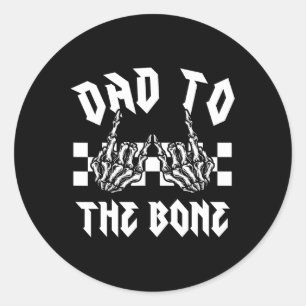 Sticker Rond Halloween Papa À L'Os Drôle Skeleton Mens Mains