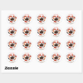 Sticker Rond Halloween Party Chat noir Aquarelle Whimsical (Feuille)