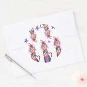 Sticker Rond Halloween Party Stciker Chat. Chouette (Enveloppe)