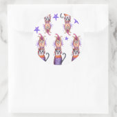 Sticker Rond Halloween Party Stciker Chat. Chouette (Sac)