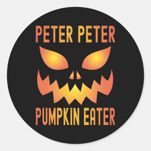 Sticker Rond Halloween Peter Citrouille (Devant)