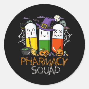 Sticker Rond Halloween Pharmacy Squad PIlls Costume Pharmaciste