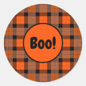 Sticker Rond Halloween Plaid Boo (Devant)