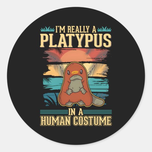 Sticker Rond Halloween Platypus (Devant)