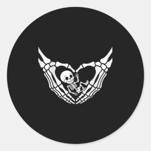 Sticker Rond Halloween Pregnant Baby Skeleton Saison Éffrayante