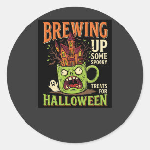 Sticker Rond Halloween prépare des friandises effrayantes Tasse