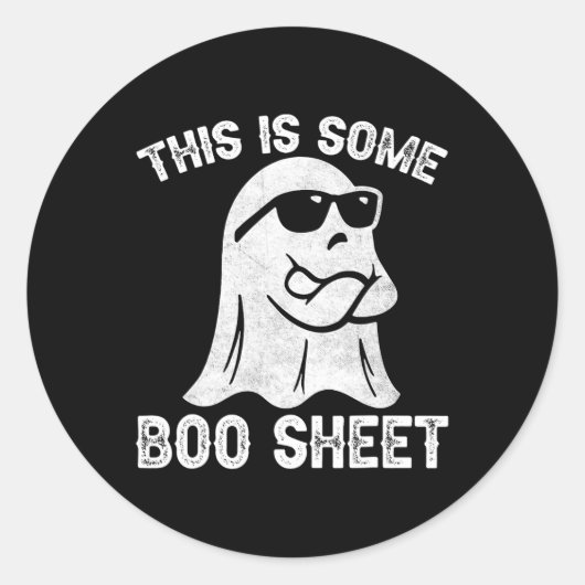 Sticker Rond Halloween Retro Boo Ghost Ceci Est Une Feuille De  (Devant)