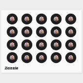Sticker Rond Halloween rose chien (Feuille)