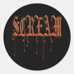 Sticker Rond Halloween sanglant SCREAM