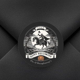 Sticker Rond Halloween sans tête Horseman Sleepy Hollow