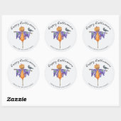Sticker Rond Halloween Scarecrow avec Citrouille (Feuille)