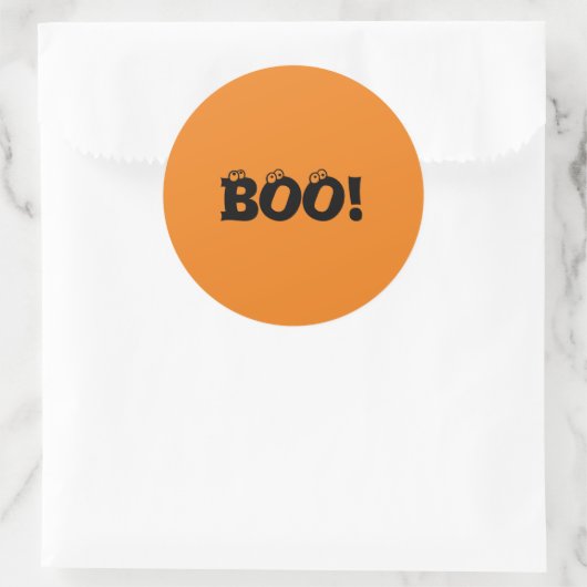 Sticker Rond Halloween Scary Boo ! globes oculaires noir orange (Sac)