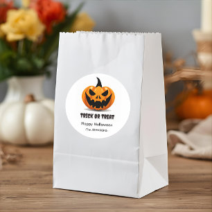 Sticker Rond Halloween Scary Jack-o’-Lantern -