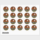 Sticker Rond Halloween : Scène de cimetière : (Feuille)