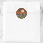 Sticker Rond Halloween : Scène de cimetière : (Sac)
