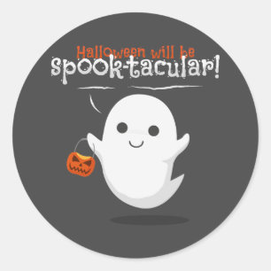 Sticker Rond Halloween sera de la tactique de la peur