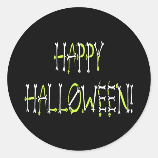 Sticker Rond Halloween serpents et os Texte (Devant)