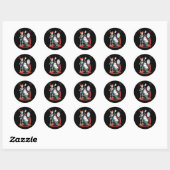 Sticker Rond Halloween Skeleton Coiffeur coiffeur (Feuille)