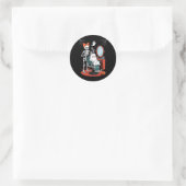 Sticker Rond Halloween Skeleton Coiffeur coiffeur (Sac)