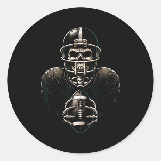 Sticker Rond Halloween Skeleton Football Player Soky Srts Graph (Devant)