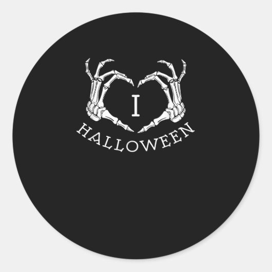 Sticker Rond Halloween Skeleton Heart Fall (Devant)