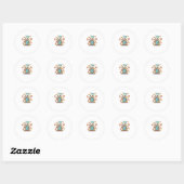 Sticker Rond Halloween Skeleton Nurse Avec Café Classique T-Shi (Feuille)