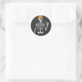 Sticker Rond Halloween Skeleton Rock Main Jouer des tambours (Sac)
