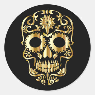 Sticker rond Halloween Skull Classic