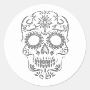 Sticker rond Halloween Skull Classic
