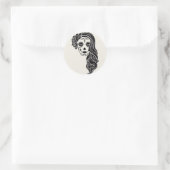 Sticker rond Halloween Skull Classic (Sac)