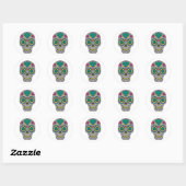 Sticker rond Halloween Skull Classic (Feuille)