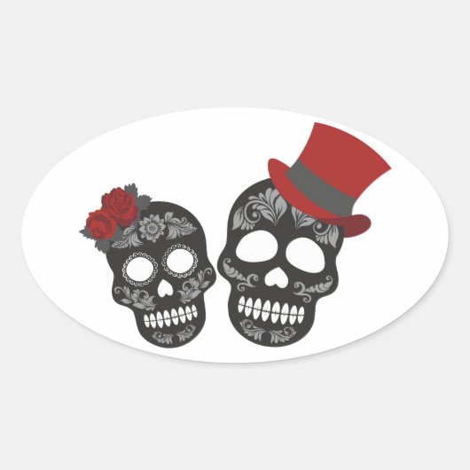Sticker rond Halloween Skull Classic (Devant)