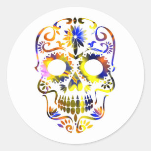 Sticker rond Halloween Skull Classic