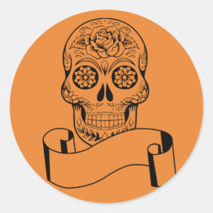 Sticker rond Halloween Skull Classic
