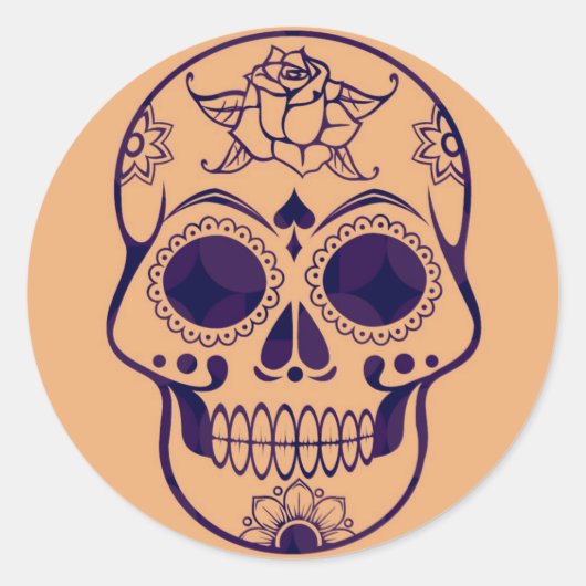 Sticker rond Halloween Skull Classic (Devant)