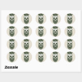 Sticker rond Halloween Skull Classic (Feuille)