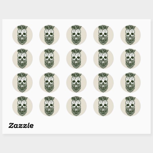 Sticker rond Halloween Skull Classic (Feuille)