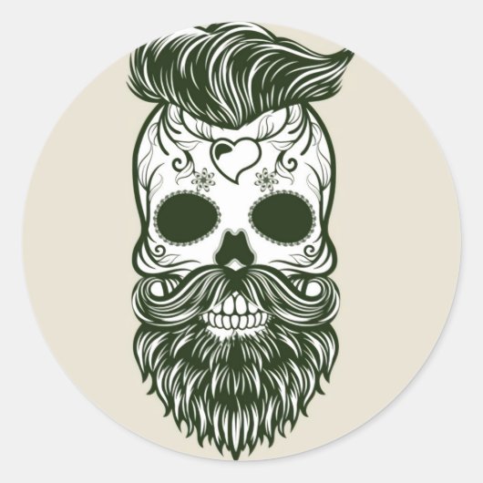 Sticker rond Halloween Skull Classic (Devant)