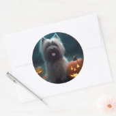Sticker Rond Halloween Skye Terrier Avec La Peur Citrouille (Enveloppe)
