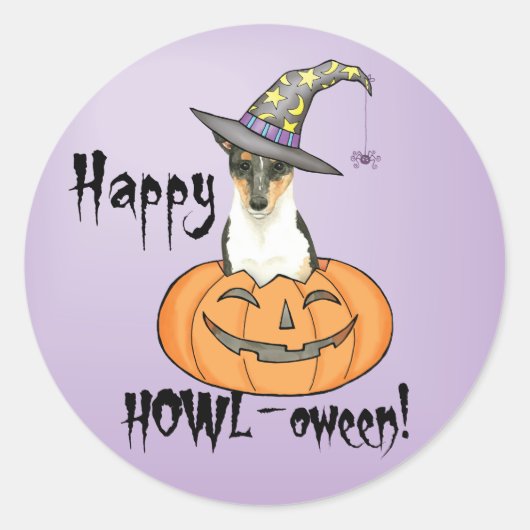 Sticker Rond Halloween Smooth Collie (Devant)