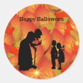 Sticker rond Halloween sorcier classique (Devant)