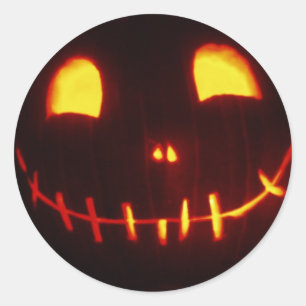 Sticker Rond Halloween souriant Jack-o-Lantern